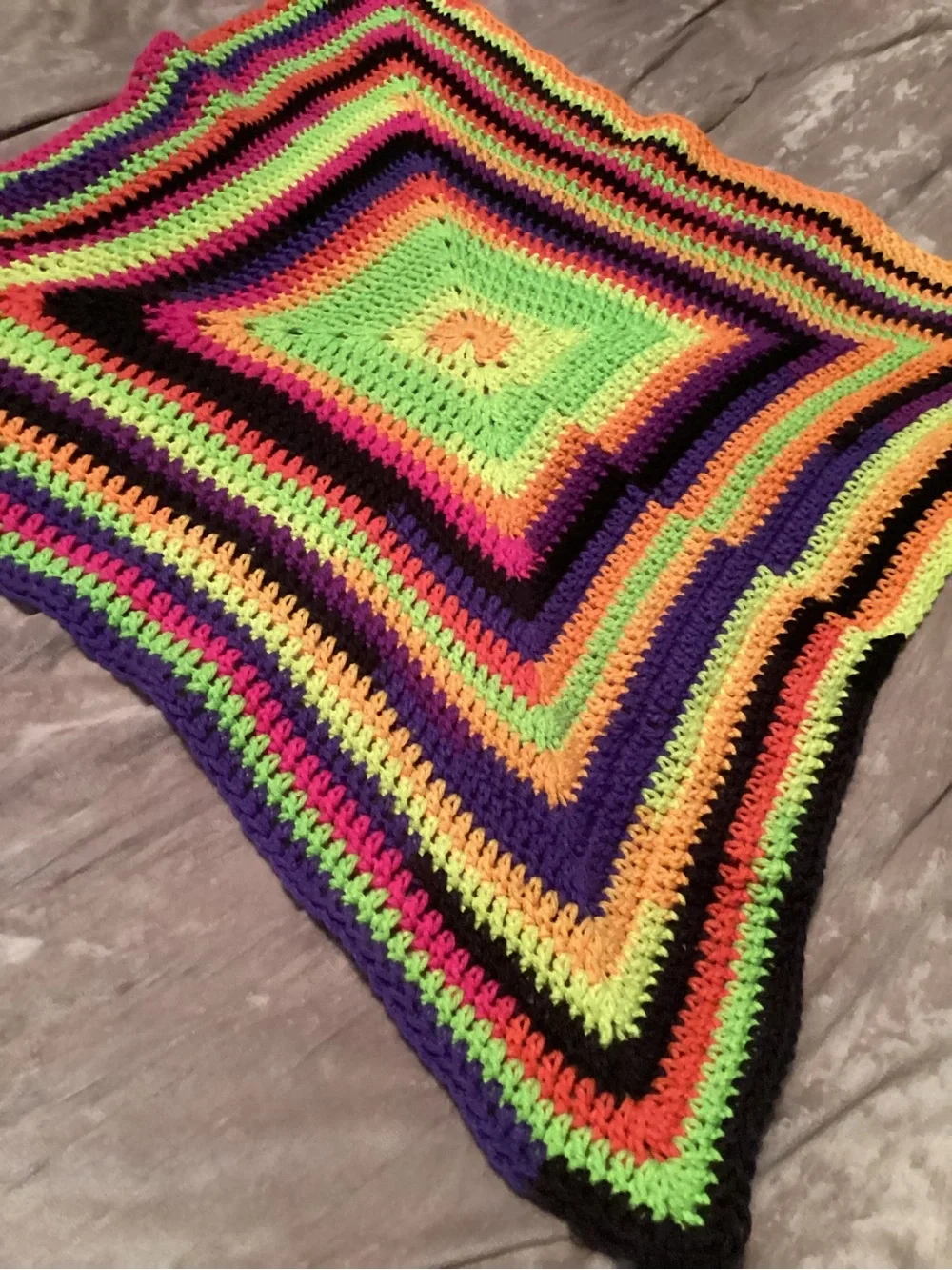 Crocheted small afghan perfect for Halloween festivities